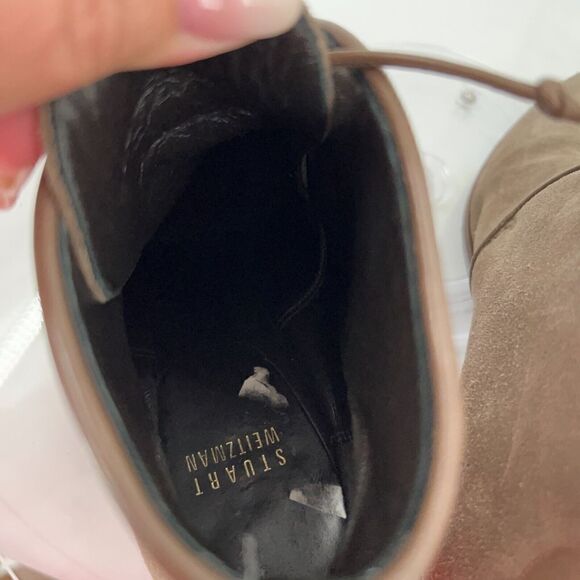 Stuart Weitzman Kalahari Wedge Boot Ankle Bootie Brown Suede Lace Up Size 6.5 - Picture 14 of 16